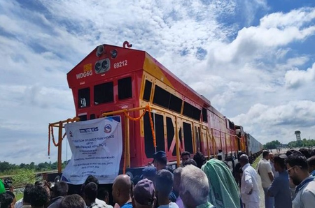 India’s first direct container freight train reaches Nepal in big push to cross-border trade