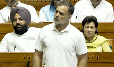 Uproar over Rahul Gandhi’s remarks in Lok Sabha; Rijiju says LoP using ‘unparliamentary’ words