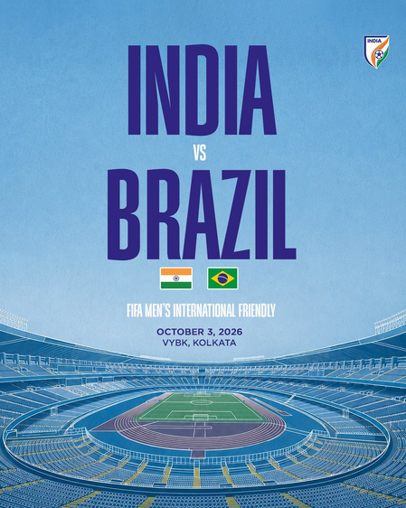 India to play five-time world champions Brazil in a friendly in Kolkata