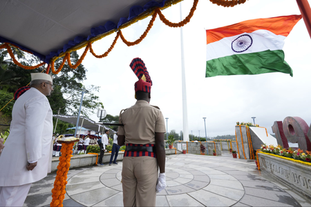 Har Ghar Tiranga: V-P Radhakrishnan hoists Tricolour in Sri Vijaya Puram