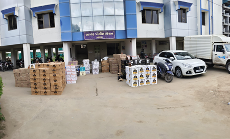 Gujarat: Liquor worth Rs 84 lakh seized from flat parking, seven booked