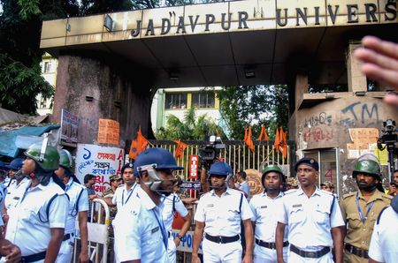 Bengal: Senior police officer visits Jadavpur University to probe clashes, graffiti