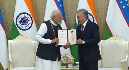 Uzbekistan confers its highest honour ‘Oliy Darajali Do’stlik’ Order on PM Modi