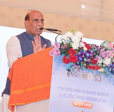 Defence Minister, UP CM perform ‘Bhoomi Pujan’ for 14 projects valued at Rs 100 crore at Lucknow Cantt