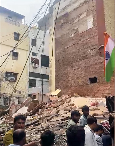 ‘Students trapped, making calls from under debris’: BJP MLA on Satya Niketan building collapse; 2 rescued