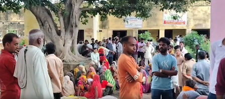 Mathura labourer dies in college wall collapse, family protests with body