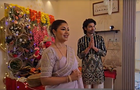 Debinna Bonnerjee, Gurmeet Choudhary celebrate Ganpati, stress on health over material possessions