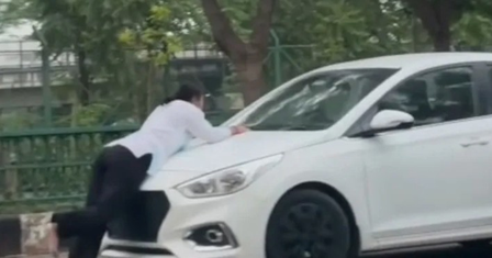 ‘Boyfriend’ drags woman on car bonnet in Lucknow