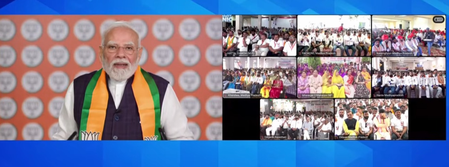 PM Modi interacts with Seva Yatris travelling from Vadnagar to Varanasi, says service should be primary duty