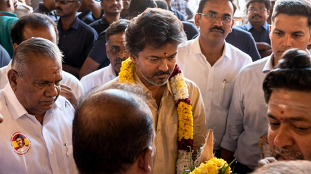 TN CM Vijay prays at Meenakshi Temple after gold ring scheme launch