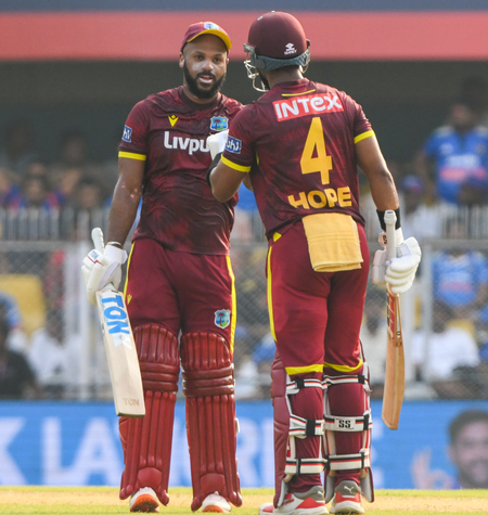 2nd ODI: Jangoo, Hope, Campbell centuries carry West Indies to 405/7, their highest ODI score