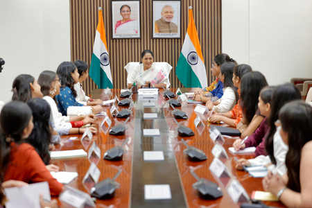 Delhi CM Rekha Gupta discusses safety, education with college girls