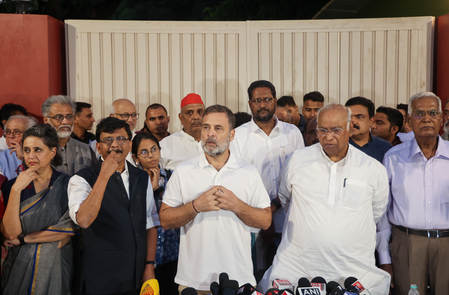 United in fight against EC, Centre: INDIA bloc leaders after Rahul hosts tea meet