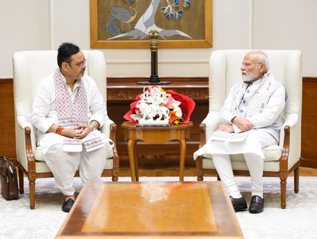 PM Modi meets Rajasthan CM Sharma in Delhi