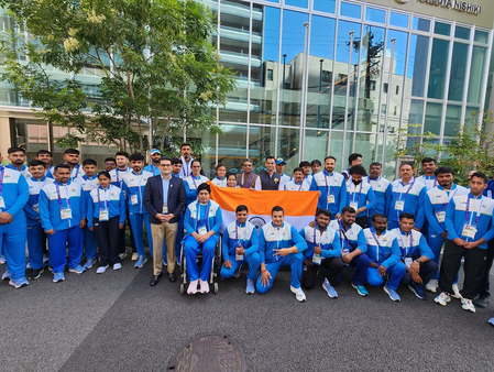 Embassy of India officials meet and extend support to the Indian contingent at Asian Para Games
