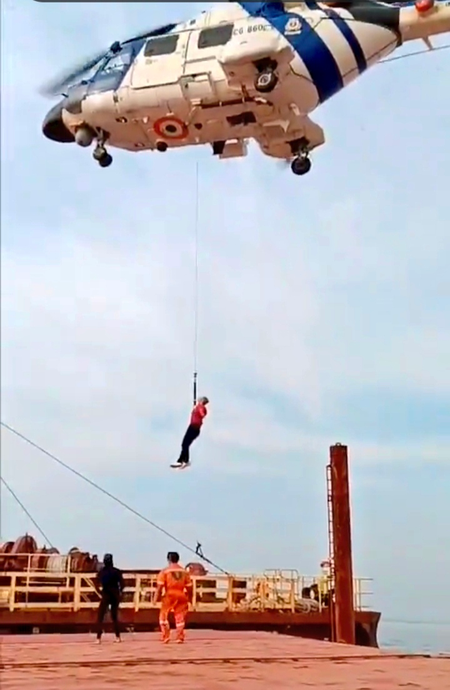 ICG rescues 20 seamen from stranded ship off Andhra coast